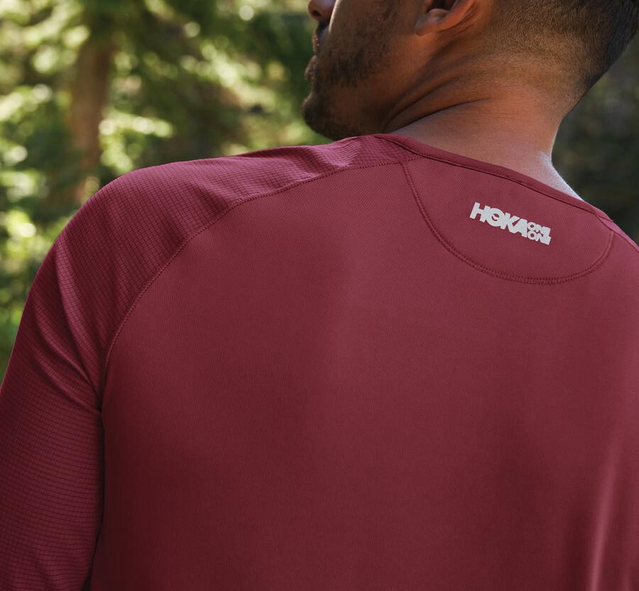 Hoka One One Top Panske Hnede - Performance Dlho Sleeve - 75230-WNJK